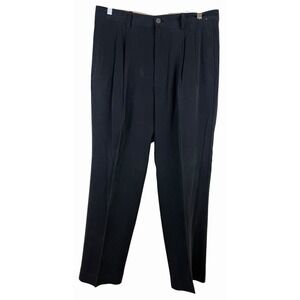 Tommy Bahama Men's Pants Size 34x32 Dark Gray Silk Pleated Relaxed Straight